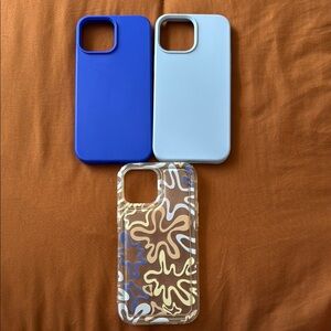 Stylish Blue and Clear Phone Case Set